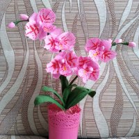 Цветя от хартия-орхидея, снимка 11 - Изкуствени цветя - 24675846