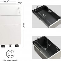 Мобилен офис шкаф с 3 чекмеджета с ключалка D1071183, снимка 3 - Шкафове - 32486781