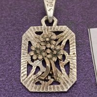 Красива  сребърна висулка цвете Буква  0, снимка 2 - Колиета, медальони, синджири - 43815691