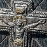 Възрожденски сребърен кръст с позлата на дърво, снимка 3 - Антикварни и старинни предмети - 36854645