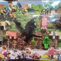 Minecraft Майнкрафт със Змей голям сет пластмасови фигурки за игра и украса на торта играчки, снимка 5 - Фигурки - 34006014