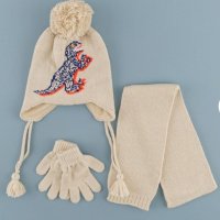 Зимен комплект шапка, шал и ръкавици за момче 1-4г, снимка 4 - Шапки, шалове и ръкавици - 34816138