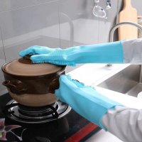 💥2 БРОЯ Силиконови ръкавици за домакинска употреба💥, снимка 4 - Аксесоари за кухня - 43544876