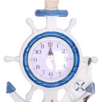 Декорация часовник, Морска звезда, Дървен, За окачване, 33х32 см., снимка 1 - Морски сувенири - 37204243
