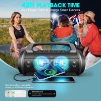 W-King Блутут мобилна парти колонка Bluetooth Party Speaker - D10 Black - 70W, Karaoke mic input, Li, снимка 5 - Bluetooth тонколони - 43147442