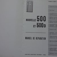 Книга Ръководство по ремонт на Френски език за ретро Фиат 500  ЕТ 500D формат А4 06.1962 година., снимка 2 - Специализирана литература - 37222608
