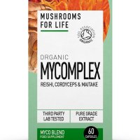 Органична Mycomplex супер смес от гъби - Кордицепс, Рейши и Майтаке - 60 капсули, снимка 1 - Хранителни добавки - 43463076