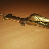 Продавам бронзова гравирана фигурка крокодил, снимка 2 - Колекции - 43853297