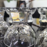 Антикварни рядки емски кристални 24% чаши за ликър/ракия Peill Glaser Германия, снимка 5 - Чаши - 40404632