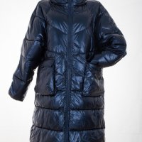 Зимно дамско дълго тъмносиньо яке марка Tantra - XL/2XL, снимка 2 - Якета - 38478680