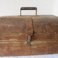 40х24х20 см Голяма стара метална кутия чанта сандък с дръжка, снимка 1 - Други ценни предмети - 28951517