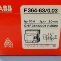дефектнотокова защита ABB F364-63/0.03 residual current circuit breaker 63A, 30mA, снимка 12 - Резервни части за машини - 37238774
