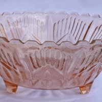  Фруктиери цветно розово стъкло Антикварна купа, снимка 1 - Сервизи - 38345226