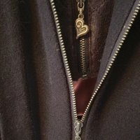 Черно дамско палто с оригинална кройка, снимка 5 - Палта, манта - 43894958