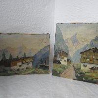  1947 - 2 картини планински пейзаж, подписани, снимка 1 - Картини - 28888514