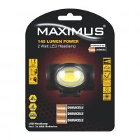 Нов челник - Maximus/Duracell 200 лумена , 5W , с батерии,черен, снимка 1 - Къмпинг осветление - 39103388