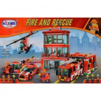 Детски конструктор Пожарна , 969 части, снимка 1 - Конструктори - 35485467