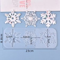 3 едри снежинки снежинка силиконов молд форма фондан шоколад гипс смола декор, снимка 2 - Форми - 43781638