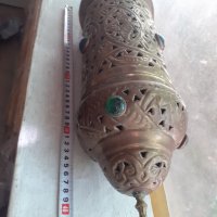 Огромно висящо месингово кандило лампа фенер, снимка 6 - Антикварни и старинни предмети - 36854765