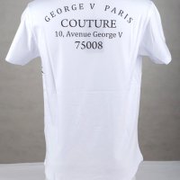 Бяла памучна мъжка тениска с щампа тигър марка Avenue George V Paris, снимка 2 - Тениски - 33597537