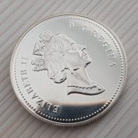 1 сребърен долар 1990 година Канада Елизабет II сребро ТОП, снимка 6 - Нумизматика и бонистика - 37435993