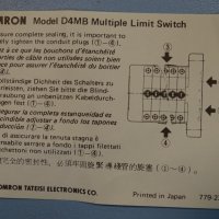 пистов изключвател Omron D4MB-641G multiple 6-position limit switch, снимка 10 - Резервни части за машини - 37660042