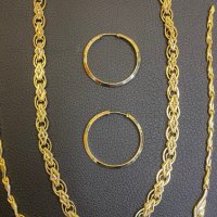 Златен Ланец синджир златни обеци златно ланче 14 к 585 gold zlato zlatni , снимка 4 - Колиета, медальони, синджири - 35165282