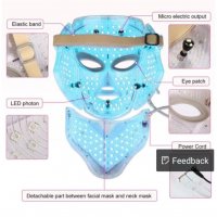 КОЗМЕТИЧНА Led маска за светлинна терапия, фотодинамична терапия за лице, акне, бръчки и други проце, снимка 3 - Козметични уреди - 35463953