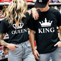 Промо цена!Тениски за семейства и влюбени двойки King & Queen