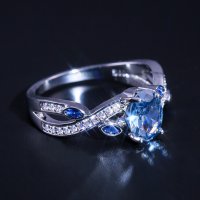 Сребърен пръстен с топаз, снимка 4 - Пръстени - 32502592