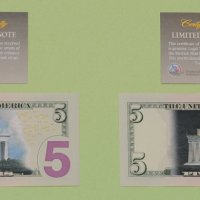 Банкноти $5 U.S 2-Sided * Genuine Legal Tender COLORIZED (day and night version), снимка 3 - Нумизматика и бонистика - 32461332