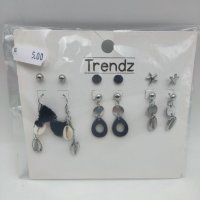 Обеци Trendz 6 вида  Размери 15 х 14 см , снимка 1 - Обеци - 39615849