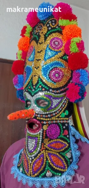 Продавам кукерска маска, гугла, уникат, Новодел, авторски модел, етно, Сурва, Кукерландия , снимка 1