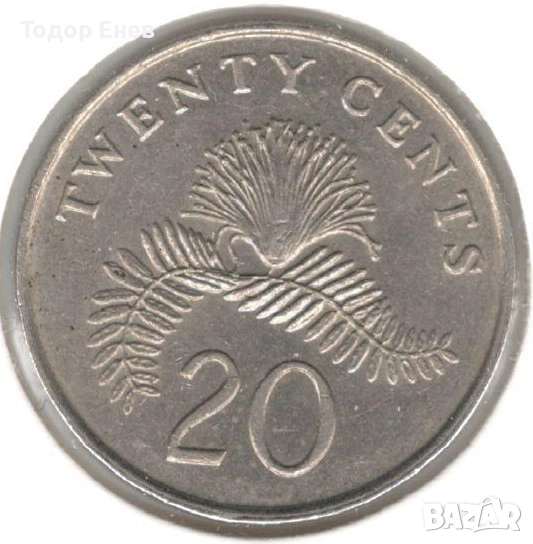 Singapore-20 Cents-1987-KM# 52-ribbon upwards, снимка 1
