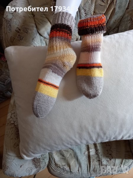 Ръчно плетени дамски чорапи размер 37, снимка 1