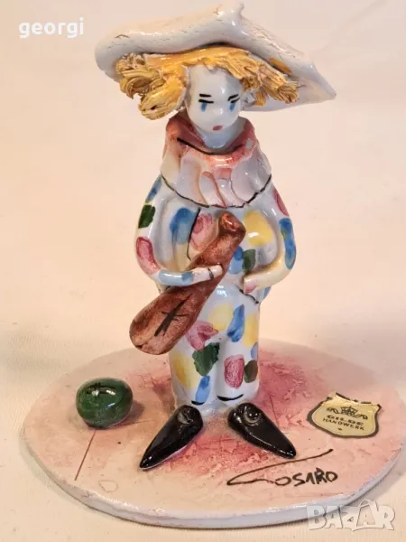 италианска порцеланова фигурка клоун Арлекин Gilde Cosaro, снимка 1