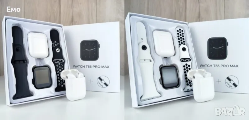 Смарт часовник - T55 PRO - 2 каишки и слушалки , снимка 1