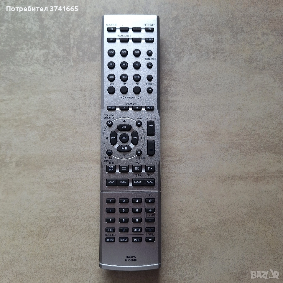 Дистанционно за AV ресивър Yamaha RAX25, снимка 1