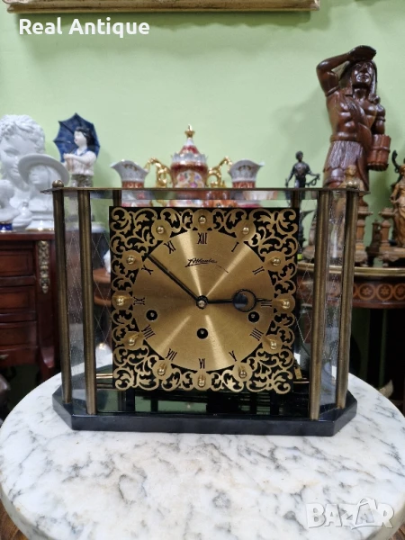 Уникален рядък антикварен немски Уестминстърски каминен часовник Atlanta , снимка 1