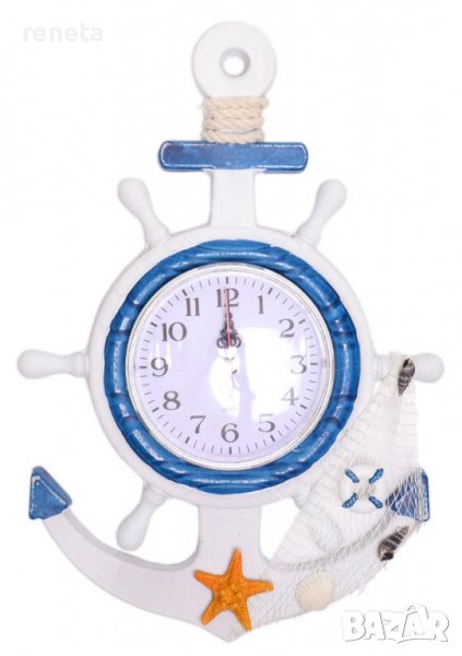 Декорация часовник, Морска звезда, Дървен, За окачване, 33х32 см., снимка 1