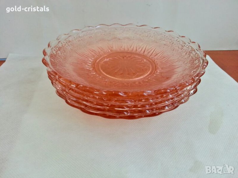 антикварни чинии цветно стъкло , снимка 1