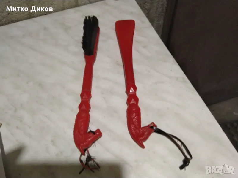 Обувалка конче и четка за обувки комплект като нови, снимка 1