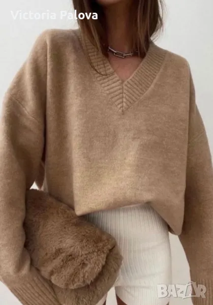 Топла блуза H&M с V деколте, овърсайз, снимка 1