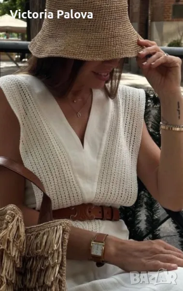 Красив плетен топ кроше, снимка 1