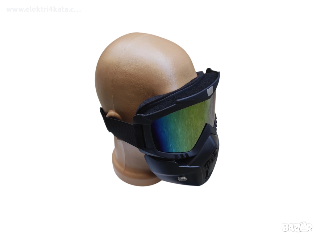 Ветроустойчиви очила с подвижна маска за лице (жълта леща), снимка 1