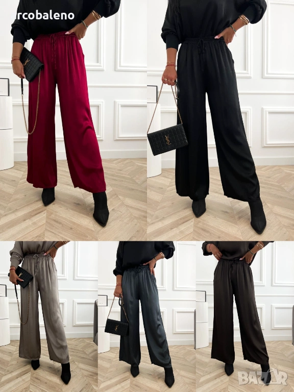 Дамски сатенени панталони, 5цвята , снимка 1