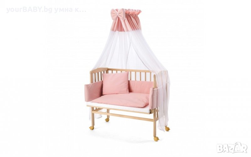 Детско Странично Легло 2в1 тип Next to Me с Матрак и Аксесоари 77 - Цвят Натурал, снимка 1