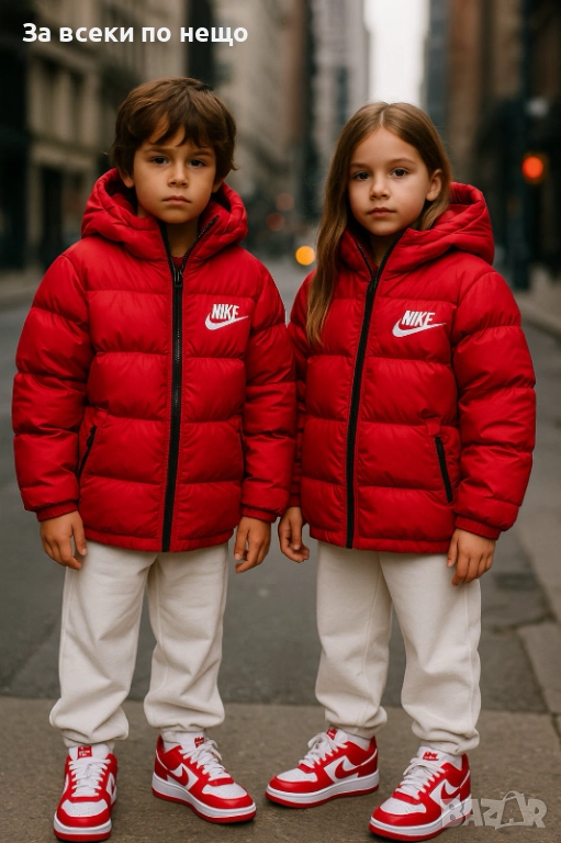 Nike Детско Червено Зимно Яке 3-4г 5-6г 9-10г 11-12г 15-16г Код Детски Находки30, снимка 1