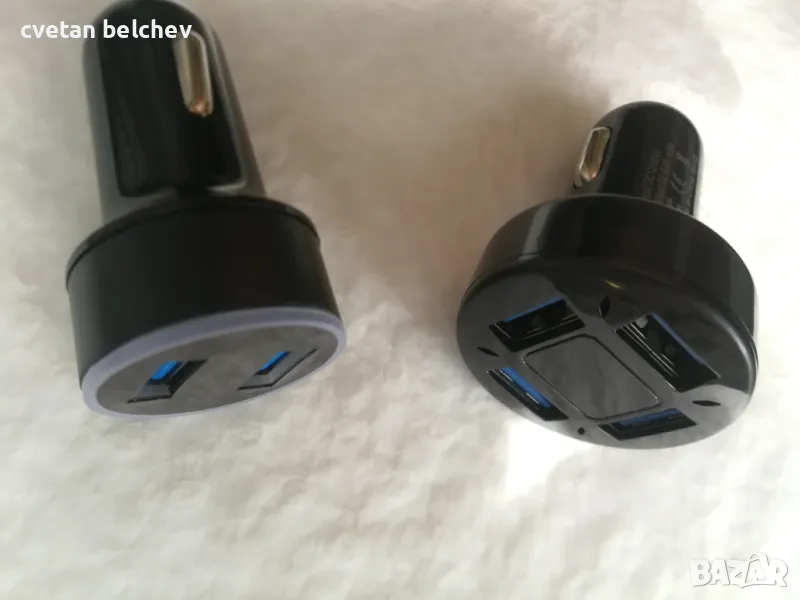 Продавам автомобилни бързо-зарядни 12В в запалката за смартфони с дисплей за волтажа на акумулатора., снимка 1