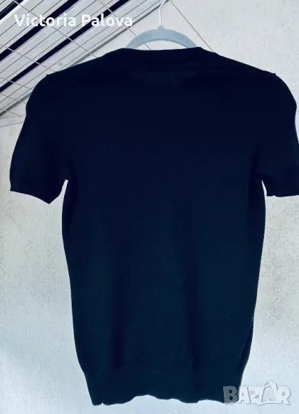 Фин меринос черна блуза/тениска MONCLER, снимка 1